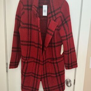 Red Plaid Women's Coat